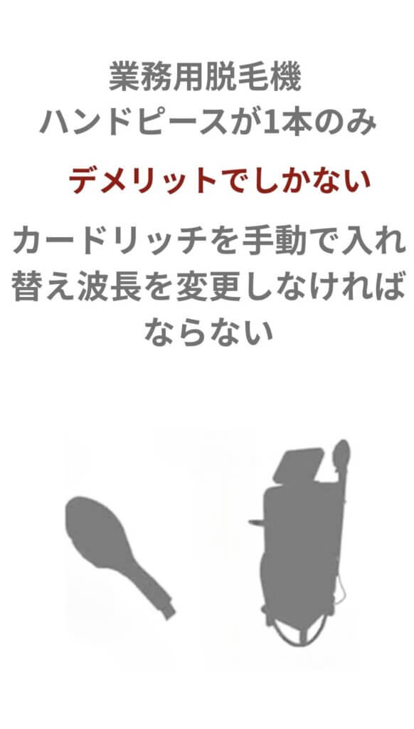 業務用脱毛機ハンドピースが１本しかない事のデメリット